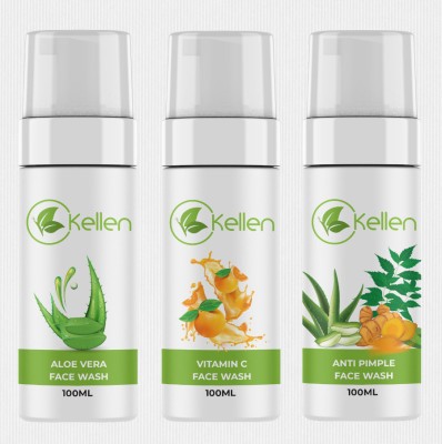 kellen Aloe vera face wash | vitamin c face wash | anti pimple face wash(3 Items in the set)
