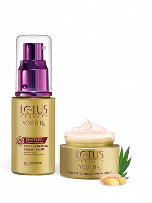 LOTUS HERBALS Youthrx Anti Ageing Transforming Cream With Ginaplex Activating Serum+Creme(2 Items in the set)