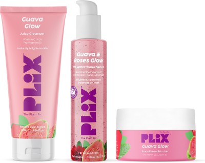 The Plant Fix Plix Guava Regime Glowy Skin Hydrating Cleanser, Toner Serum, Smoothie Moisturizer(3 Items in the set)