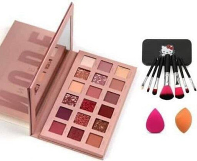 RVLIPS Mackup Kit Combo Eye Shadow Gold Kit, Makeup Brush, Puff(4 Items in the set)