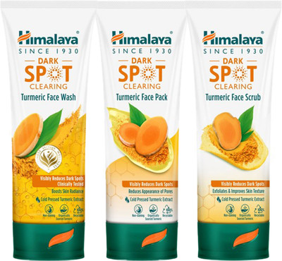 HIMALAYA DARK SPOT CLEAR TURMERI FACE WASH 100ML + FACE SCRUB 100G + FACE PACK 100G(3 Items in the set)