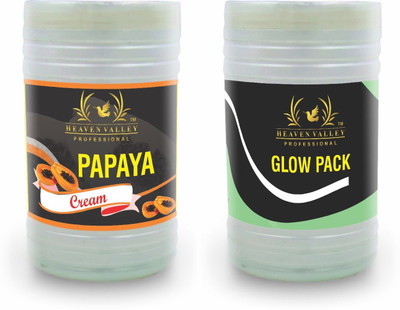 Heaven Valley Professional Papaya Cream 900ml & Glow Pack 900ml with Vitamin E & Papaya Extract Improves Quality of Skin(1 Items in the set)