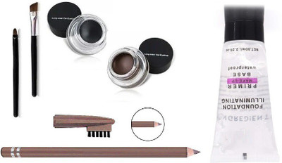 Herrlich BEAUTIFUL LOOK TUBE PRIMER WITH BROWN EYEBROW PENCIL & BLACK BROWN GEL EYELINER COMBO(3 Items in the set)