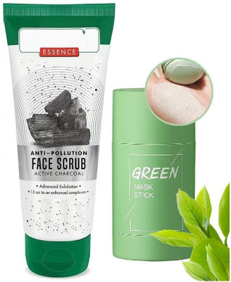 REIMICHI Green Tea Mud Mask Deep Cleaning & Anti Pollution Charcoal Face Scrub(2 Items in the set)