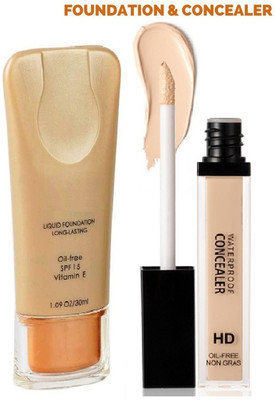 ADJD Liquid Foundation Long Lasting Vitamin E & Liquid Concealer(2 Items in the set)