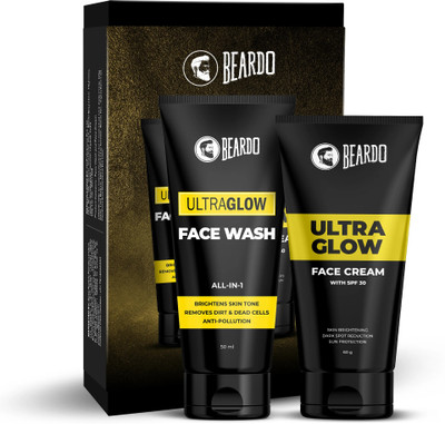 BEARDO Ultraglow Face Wash, 50ml and Ultra Glow Face Cream, 60gm Gift Set ( Unique) (Pack of 2)(2 Items in the set)