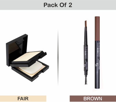 Half N Half Pressed Oil control Compact powder + Eyebrow Artist Automatic Pencil Combo-6(2 Items in the set) Half N Half Pressed Oil control Compact powder + Eyebrow Artist Automatic Pencil Combo-6(2 Items in the set)