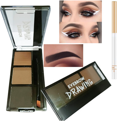 Facejewel Eyebrow Enhancer Palette With Pure White Kohl Kajal(2 Items in the set)
