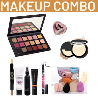 lip ray EYESHADOW WITH MAKEUP COMBO KIT BEST MAKEUP KIT(9 Items in the set)
