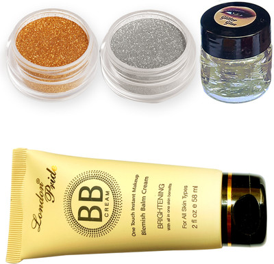 VOZWA Facemakeup Combo Fine Gliiter with Cosmetic Glue(4 Items in the set)