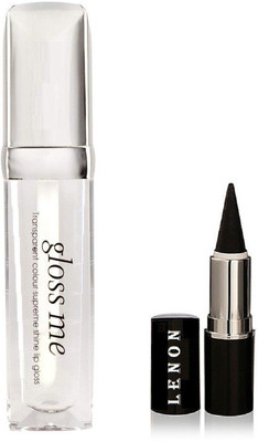 Lenon Beauty Gloss Me Matte Metallic Lipgloss 10 ML & Black Kajal(2 Items in the set)