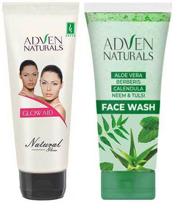 Adven Naturals Combo of Glow aid Cream 100GM & Facewash with ABC + neem and Tulsi 100GM (2 Items in the set)(2 Items in the set)