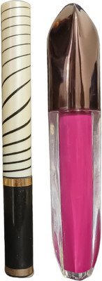 Luipui PINK COLOR LIPSTICK AND BLACK COLOR EYELINER(1 Items in the set)