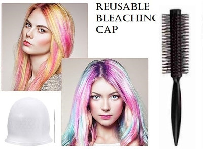 Zailie Round Comb Reusable Hair Coloring Highlighting Spa Cap wr2695(2 Items in the set)