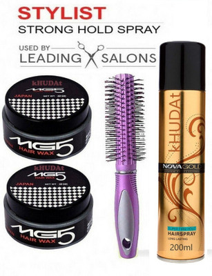 kHUDAt Architectural Ambition N0VA setting Spray & 2 Mg5 & Salon Comb Hair Spray(4 Items in the set)
