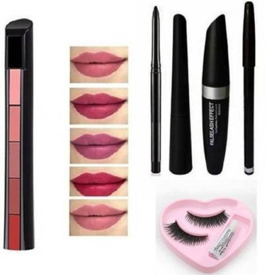 wryak 5 in1 Creamy Matte Lipstiks & Insta EyeLiner + Curly Mascara + Iconic Kajal + EyeBrow Pencil (4in1) & EyeLashes +Glue Set(6 Items in the set) wryak 5 in1 Creamy Matte Lipstiks & Insta EyeLiner + Curly Mascara + Iconic Kajal + EyeBrow Pencil (4in1) & EyeLashes +Glue Set(6 Items in the set)
