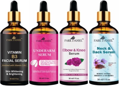 PARK DANIEL Vitamin B3 Face & UnderArm & Elbow-Knee Serum & Neck-Back Serum (Each, 30ml)(4 Items in the set)