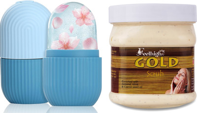 feelhigh Ice Roller-10ml -multicolor -With Gold scrub-500ml(2 Items in the set)
