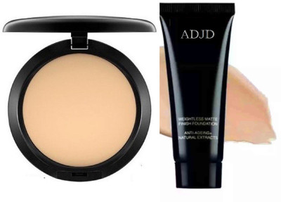 ADJD Liquid Foundation + Compact Powder For All Skin Types(2 Items in the set)