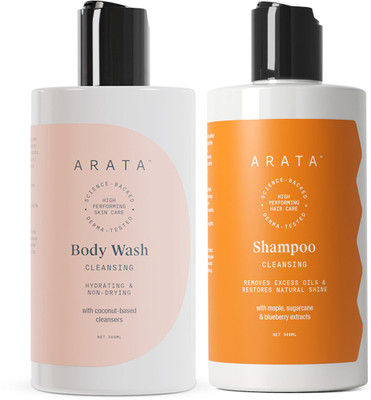 ARATA Bath Essentials|Cleansing Shampoo & Body Wash|Hydrating|Vegan(2 Items in the set)