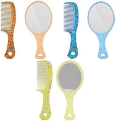 feelhigh New Design Hair Comb With Mirror For Home And Travel Use(6 Items in the set)