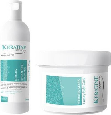 KERATINE PROFESSIONAL Smoothing Shampoo + Luxky Mask (Combo Set) (2 Items in the set)(2 Items in the set)