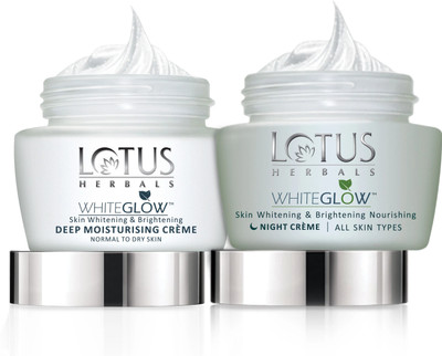 LOTUS HERBALS Whiteglow Deep Moisturising Creme 60g and Whitening & Brightening Nourishing Night Cream 60 g(2 Items in the set)