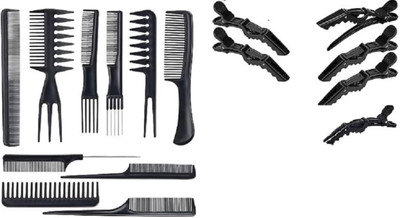 B inik 10 pcs hair stylists styling comb and 6 pcs crocodile clip(16 Items in the set)
