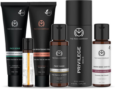 THE MAN COMPANY Mini Travel Men’s Grooming Kit 168 Ml  (6 Items In The Set) For Rs. 515 @ 48 %