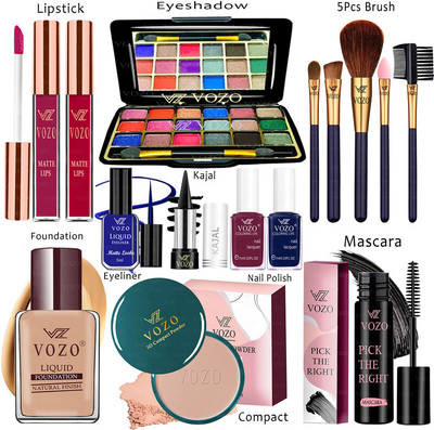 VOZO Makeup Combo Kit One-stop Beauty Package for Beginners and Professionals 90(15 Items in the set)