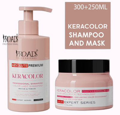PRO ADS Keracolor Combo Shampoo 300 ml,Conditioner Mask 250 ml COLORED Hair Max_fvI(2 Items in the set)