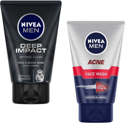 NIVEA DEEP IMPACT ACNE FACE WASH 100 ML 2 Face Wash(200 ml)