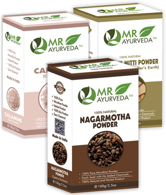 MR Ayurveda Nagarmotha Powder, Calamine Clay Powder & Multani Mitti Powder(3 Items in the set)