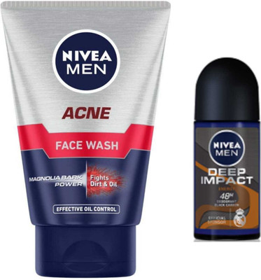 NIVEA Acne 100ml Fw and DI Energy 50ml Roll On set of 2(2 Items in the set)