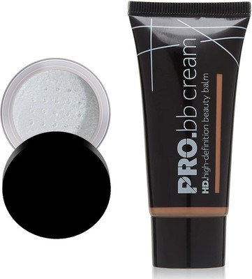 YAWI shimmery powder pigment waterproof long lasting white highlighter with matte finish tube foundation(2 Items in the set)