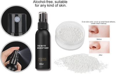 Aylily Perfectly matte white loose powder With Matte Finish Non-Stick & Refresh With Vitamin-E Primer(2 Items in the set)