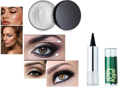 NADJA PROFESSIONAL LOOK COLOR CHANGING SILVER HIGHLIGHTER + BLACK KAJAL COMBO(2 Items in the set)