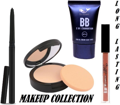 BLUEMERMAID ULTRA MATTE FINISH COMBO FOUNDATION+COMPACT+LIPSTICK+KAJAL(1 Items in the set)