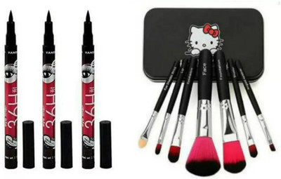 SUBHMUN 36H Eyeliner & Set of 7 Makeup Brush(10 Items in the set)