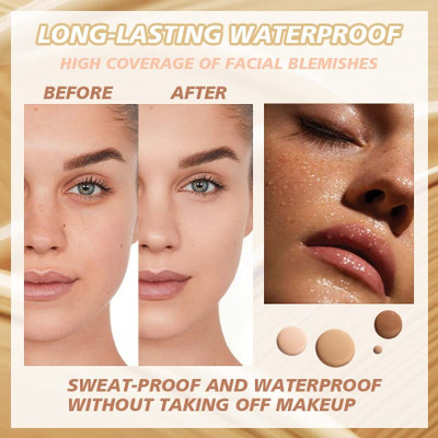 MYEONG Long Lasting Waterproof Full Coverage Matte Pore Less Liquid Foundation Tube Foundation(White Ivory, 18 ml)
