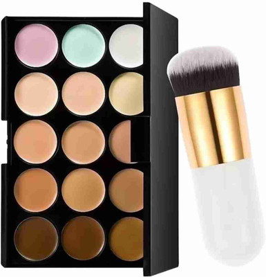 Glowsync 15 Shades concealer Contour With Makeup Foundation brush Concealer (Multicolor, 18 g)(2 Items in the set)