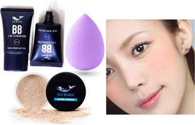 BLUEMERMAID NEW NATURAL FINISH COMBO MAKEUP SET OF 3 FOR WOMEN(3 Items in the set)