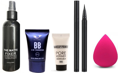 SEUNG NEW COMBO PRIMER,FOUNDATION,FIXER,SKETCH EYELINER,BEAUTY BLENDER(5 Items in the set)
