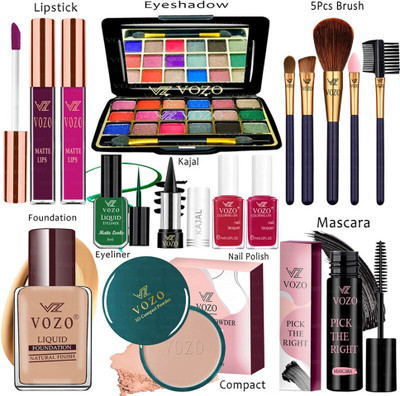 VOZO Makeup Combo Sets One-stop Beauty Package for Beginners and Professionals VT-195(15 Items in the set)