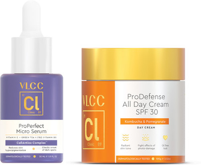 VLCC Clinic Spot Fading Kit For Uneven Complexion (ProPerfect Serum - 30 ml & ProDefense Day Cream - 100 g)(2 Items in the set)