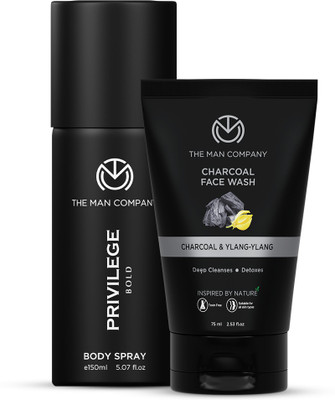 THE MAN COMPANY Charcoal Face Wash 100ml with Long-Lasting Bold Deodorant 150ml | Combo for Men(2 Items in the set)