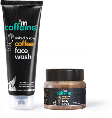 mCaffeine De Tan Coffee Face wash with Dirt & Tan Removal Coffee Mini Body scrub(2 Items in the set)