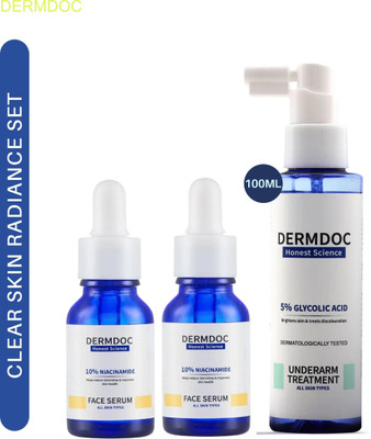 DermDoc Skin Glow Serum + Underarm Spray Combo (3 Items)(3 Items in the set)