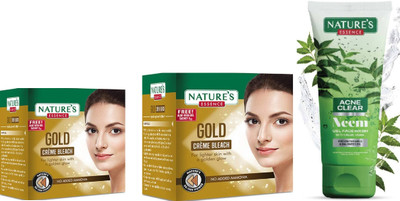 Nature's Gold Cream Bleach (43g) Gold Cream Bleach (21g) Acne Clear Neem Face Wash (50ml)(3 Items in the set)
