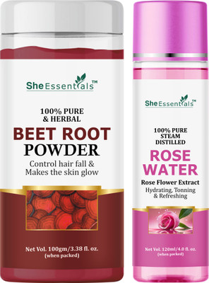 She Essentials Beetroot Powder 100gm+Rose(2 Items in the set)